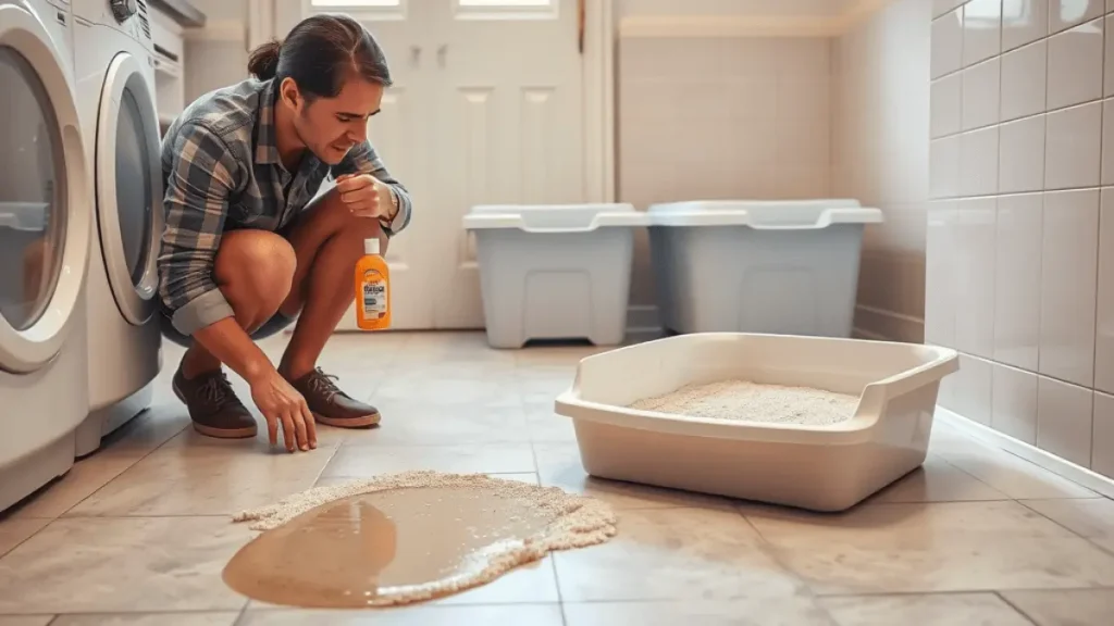 gato fazendo xixi fora da caixa